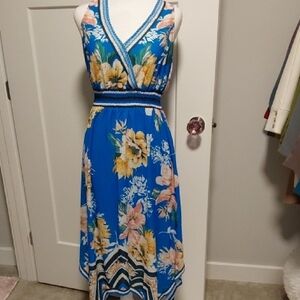 Jealous Tomato Blue Floral High Low Dress